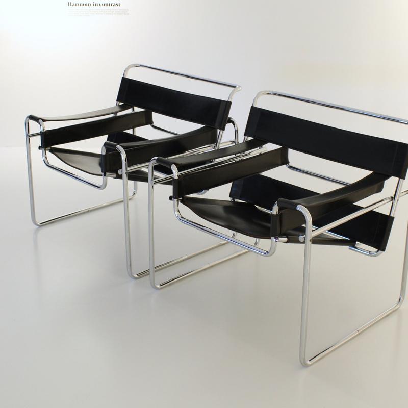 Pair of Wassily chairs by Marcel Breuer for Gavina