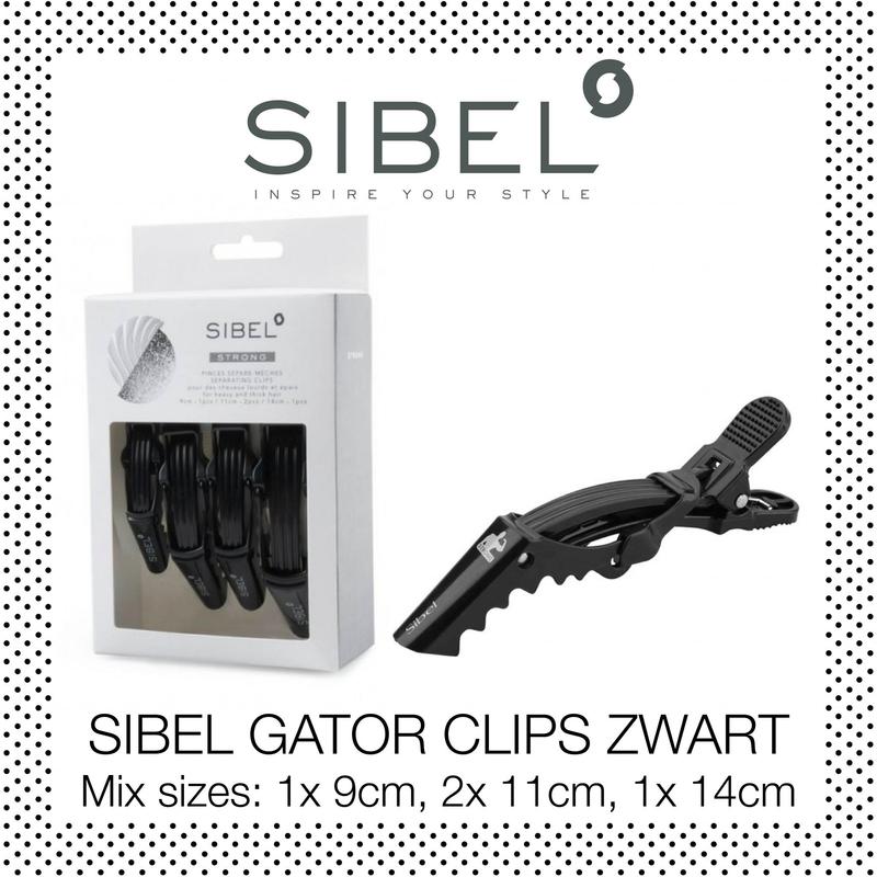 SIBEL GATOR CLIPS ZWART - mixed sizes 4 stuks