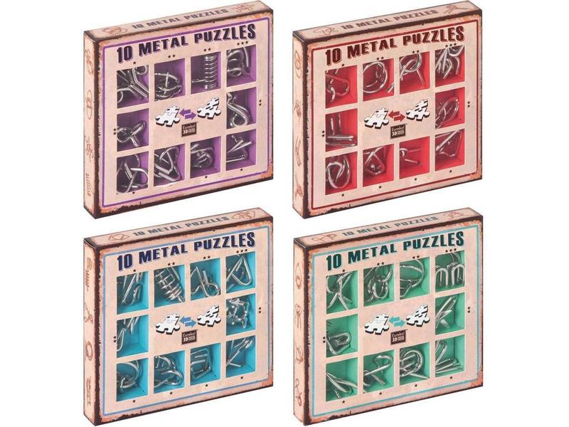 Metal Puzzle set - 10 Metalen Puzzels Set Blauw 