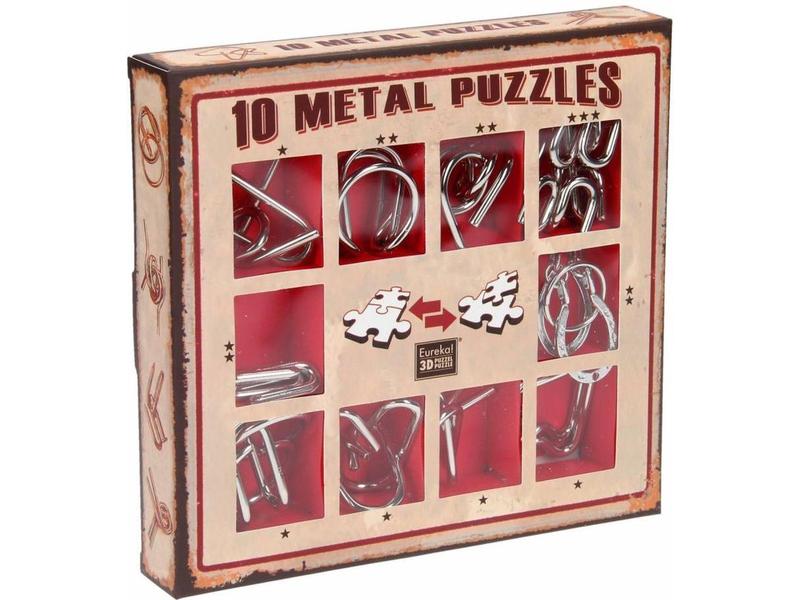 Metal Puzzle set - 10 Metalen Puzzels Set Rood