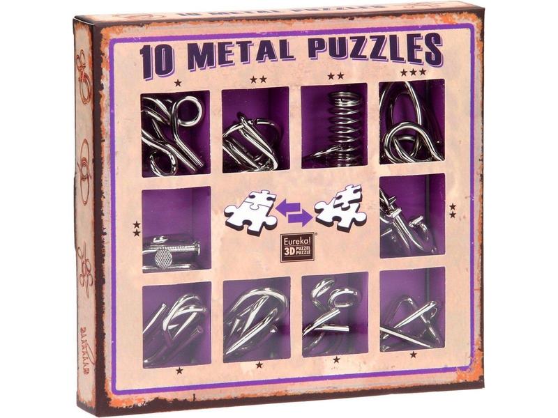 Metal Puzzle set - 10 Metalen Puzzels Set Paars