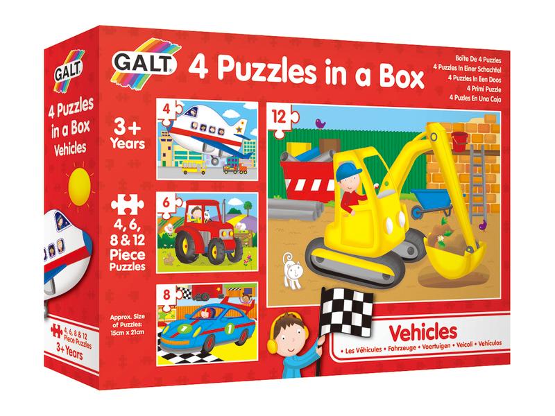 4 Puzzles in a box - Vehicles