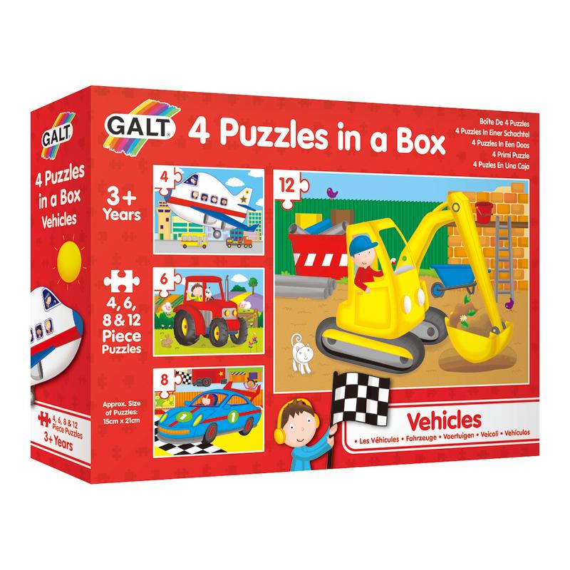 4 Puzzles in a box - Vehicles
