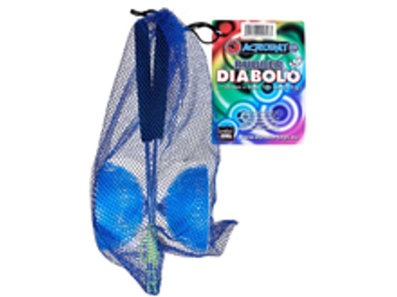 Rubberen Diabolo licht blauw + aluminium handstokken 