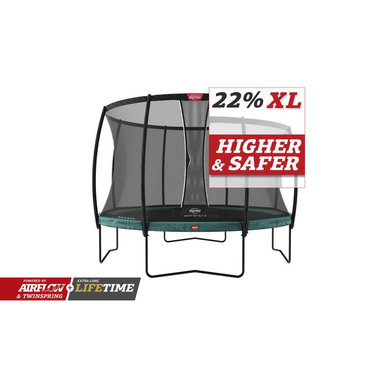 Ingrond Champion Trampoline 430 Green + Safety net DLX XL - Neem contact op i.v.m beschikbaarheid. Prijs €1229 -7 %