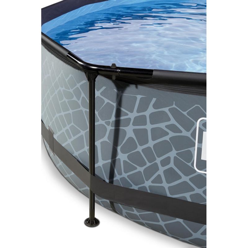 Frame Pool met doorsnede van 300 x 76cm - Stone grey Neem contact op i.v.m beschikbaarheid. Prijs €179 ( -5% Afhaalkorting! Gelieve eerst contact op te nemen )