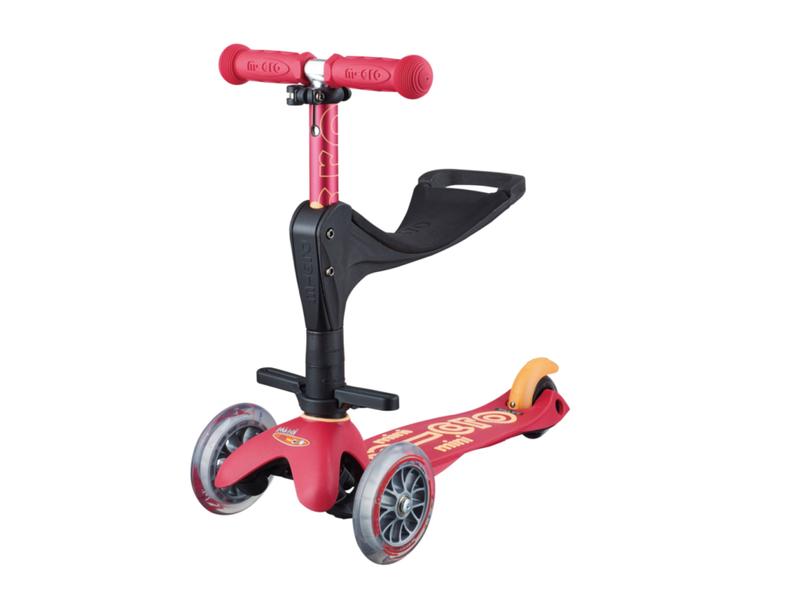 Step Mini Deluxe 3 in 1 Ruby rood + Pushbar