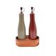 Set Olie- en Azijnfles met Acacia houder