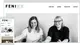 Screenshot van FENIXX website met zwart-wit afbeelding van twee professionals aan een bureau, in zakelijke setting.