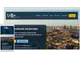 Homepage van videoproductiebedrijf met skyline van Amsterdam, donkerblauw menu en witte tekst over videoproductie diensten