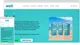 Screenshot van Well's website met drie blauwe waterflesjes op een strand, toonbeeld van hun duurzame verpakkingen en merkidentiteit.