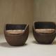 Sculptural mid-century handcarved lounge chairs