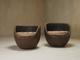 Sculptural mid-century handcarved lounge chairs