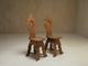 Pair of geometric inlaid sgabello chairs