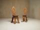 Pair of geometric inlaid sgabello chairs