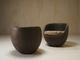 Sculptural mid-century handcarved lounge chairs