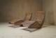 A pair of sculptural French Mid Century lounge chairs