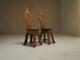 Pair of geometric inlaid sgabello chairs