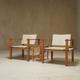 Pair farmer chairs and magazine rack by Gerd Lange for Bofinger