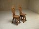 Pair of geometric inlaid sgabello chairs