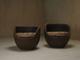 Sculptural mid-century handcarved lounge chairs