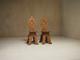 Pair of geometric inlaid sgabello chairs