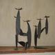 Pair of sculptural brutalist candle holders
