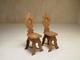 Pair of geometric inlaid sgabello chairs