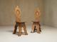 Pair of geometric inlaid sgabello chairs