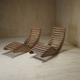 A pair of sculptural French Mid Century lounge chairs