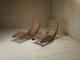 A pair of sculptural French Mid Century lounge chairs