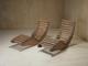 A pair of sculptural French Mid Century lounge chairs