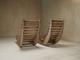 A pair of sculptural French Mid Century lounge chairs