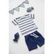 T-shirt rib met streep - Summer Denims