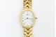 LORENZ, Swiss, Quartz, Geelgouden dames polshorloge met gouden gevlochten band