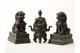 2 bronzen Foo dogs en wierookbrander, China