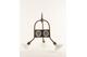 Messing art deco hangkroon met geometrisch motief en porseleinen kappen