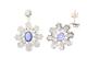 Witgouden oorhangers met blauwe saffieren en diamanten
