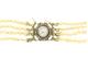 geknoopt parelcollier met Geelgouden met zilveren sluiting met parel en diamant