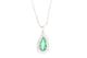 Witgouden collier waaraan hanger bezet met pearshape smaragd en diamant