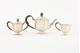 Driedelig art deco zilveren theeservies met palissanderhout