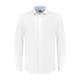 Hemd - Stretch - Wit - Licht blauw kraag